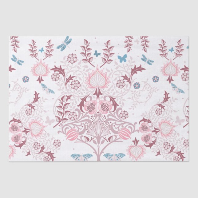 Pink Palette William Morris Design Tissue Paper (Front)