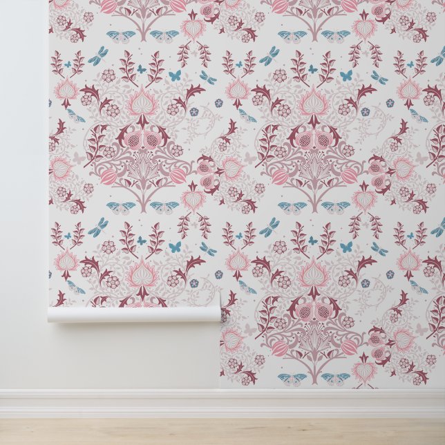 Pink Palette William Morris Design Wallpaper (Application)