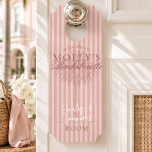 Pink Palm Beach Bachelorette Door Hanger
