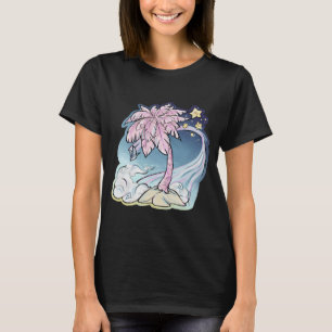 Pink Palm & Blue Bird Women's T-Shirt