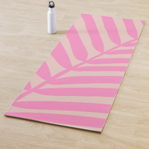 Pink Palm Leaf Yoga Mat