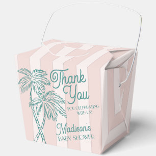 Pink Palm Spring Pastel Beach Baby Shower Favour Box