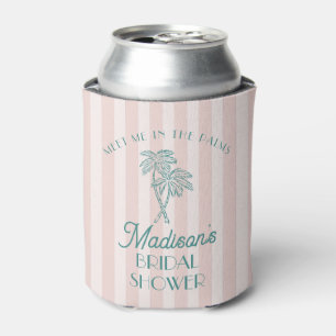 Pink Palm Spring Pastel Beach Bridal Shower Favour Can Cooler
