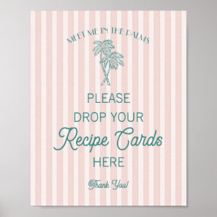 Pink Palm Springs Beach Share a Recipe Bridal Poster