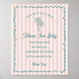 Pink Palm Springs Pastel Beach Advice for Baby Poster