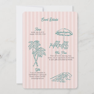 Pink Palm Springs Pastel Beach Birthday Party Invitation