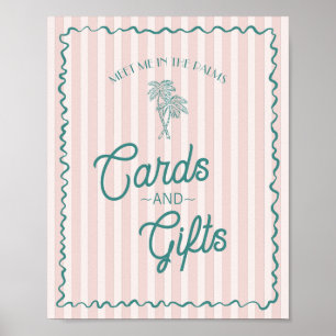 Pink Palm Springs Pastel Beach Cards & Gifts Poster
