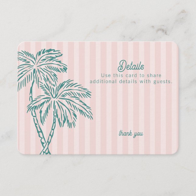 Pink Palm Springs Pastel Beach Details Insert (Front)