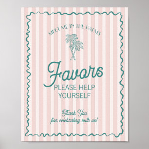 Pink Palm Springs Pastel Beach Favours Poster