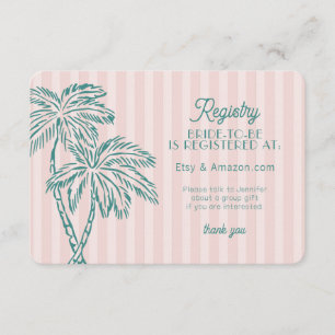 Pink Palm Springs Pastel Beach Registry Insert