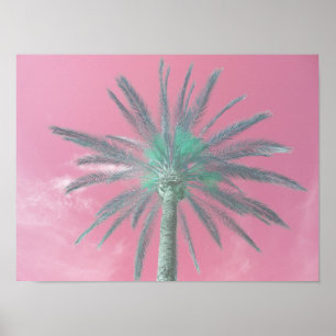 Pink Palm Tree Pop Art Photo Poster