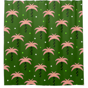 Pink Palm Tree Shower Curtain