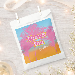 Pink Palm Trees Thank You Favour Bags