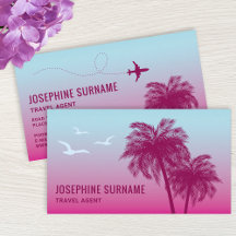 Pink Palm Trees Tropical Sunset Travel Agent