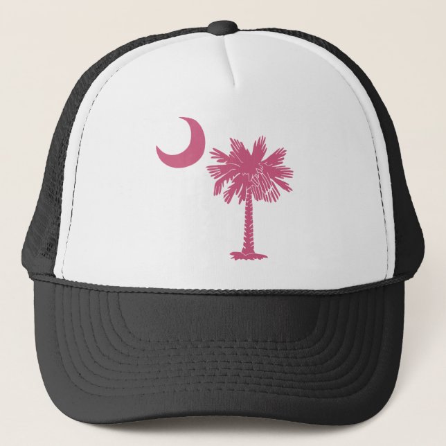 Pink Palmetto Moon Trucker Hat (Front)