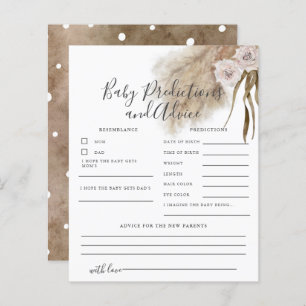 Pink Pampas Grass Baby Predictions & Advice Card