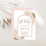 Pink Pampas Grass Baby Shower Girl Invitation<br><div class="desc">Pink Pampas Grass Baby Shower Girl invitation</div>