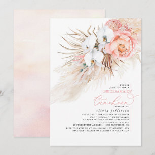 Pink Pampas Grass Bridesmaids Luncheon Invitation