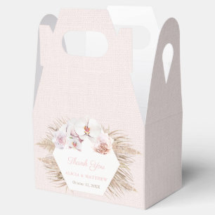 Pink Pampas Grass Dried Palm Leaves Wedding Shower Favour Box
