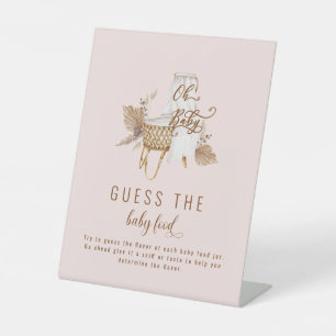 Pink Pampas Grass Guess the Baby Food Sign