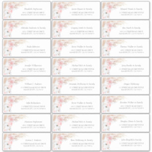 Pink Pampas Grass Guest Names Address Labels
