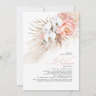 Pink Pampas Grass Luncheon Bridal Shower Invitation