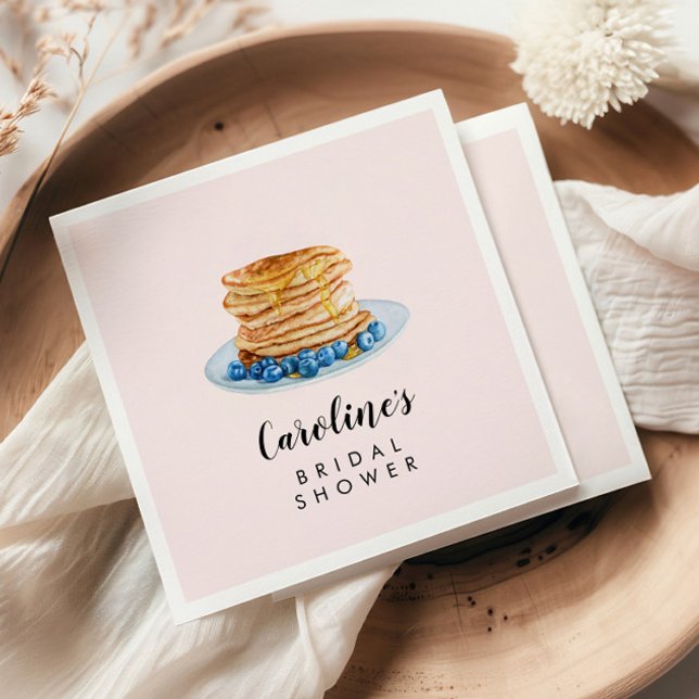 Pink Pancake Brunch Bridal Shower Paper Napkin (Creator Uploaded)