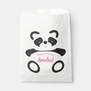 Pink Panda Bear Birthday Party Favour Bags