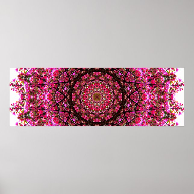 Pink Panoramic Mandala Poster (Front)