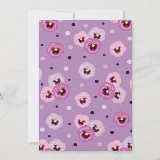 Pink pansies, seamless pattern invitation