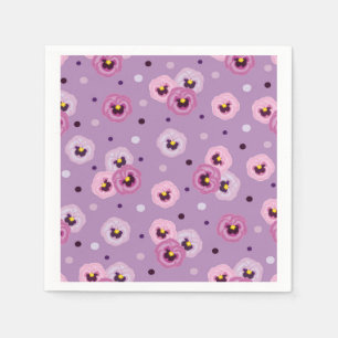 Pink pansies, seamless pattern napkin