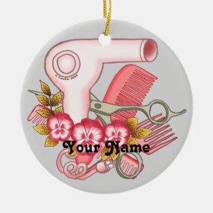 Pink Pansy Beautician Ceramic Tree Decoration