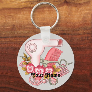Pink Pansy Beautician  Key Ring