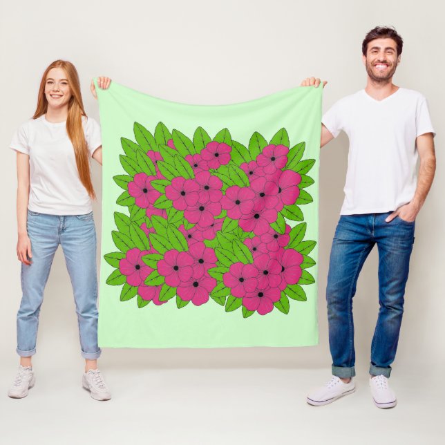 Pink Pansy Fleece Blanket (In Situ)