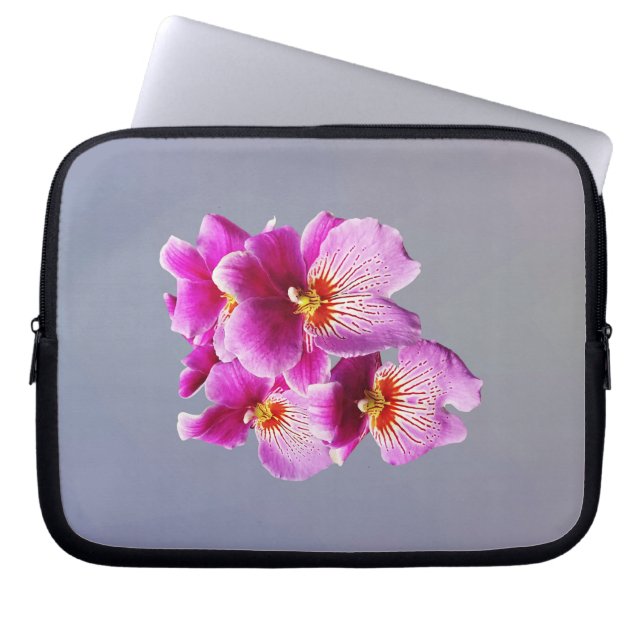 Pink Pansy Orchids Laptop Sleeve (Front)