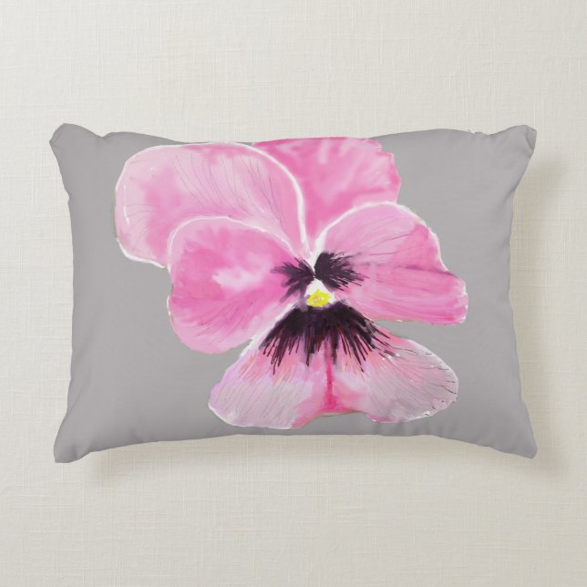 Pink Pansy Pillow (Front)