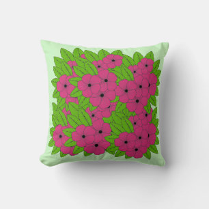 Pink Pansy Reversible Throw Pillow
