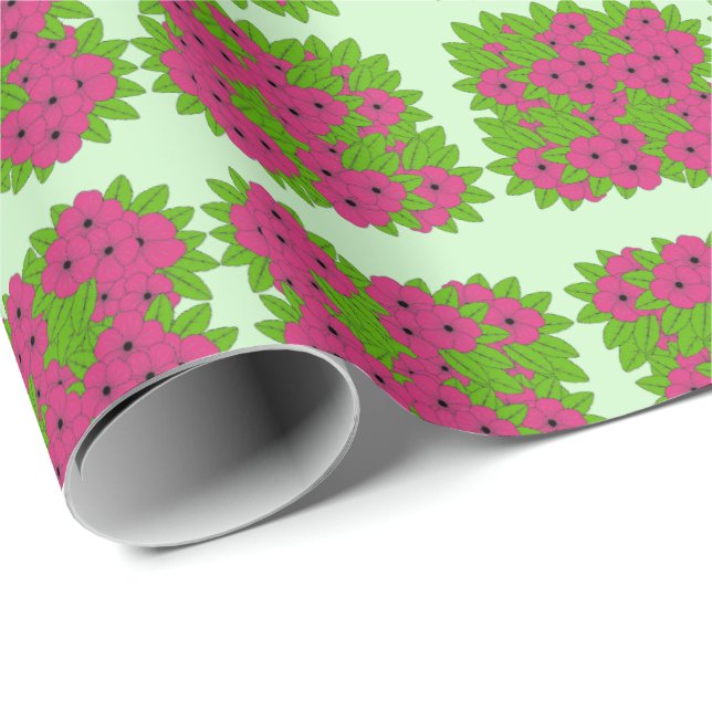 Pink Pansy Wrapping Paper (Roll Corner)