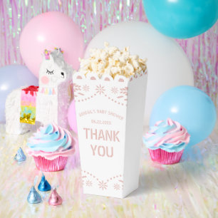 Pink papel picado Thank You Baby Girl Shower Favour Box