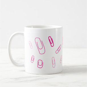 pink paper clip retro design  coffee mug