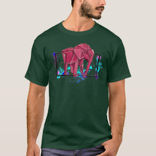 Pink Paper Elephant Wild World Of Paper Series T-Shirt