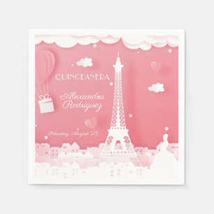 Pink Paper Paris Quinceañera Napkin