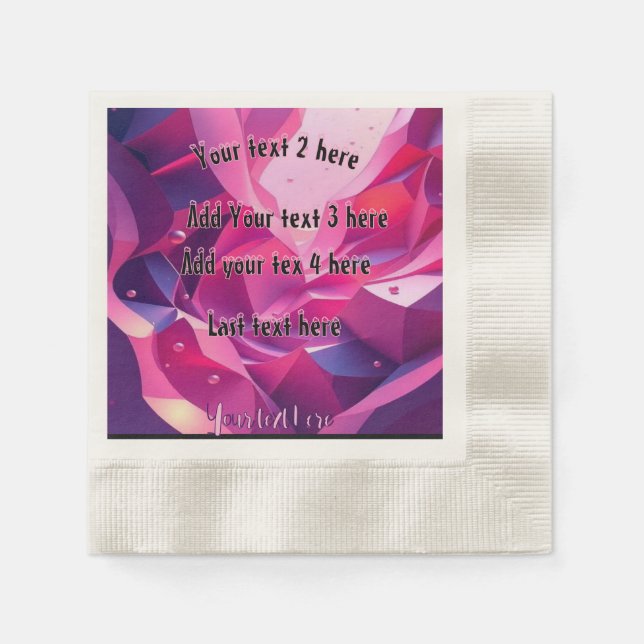 Pink paper party napkin (Front)