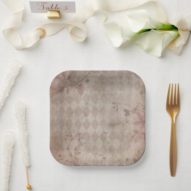 pink paper plate (Wedding)