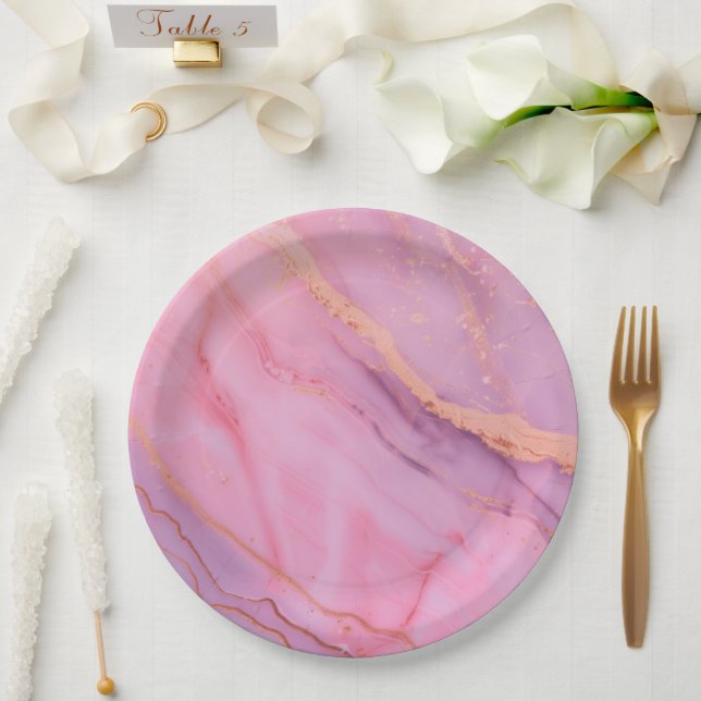 Pink paper plates (Wedding)
