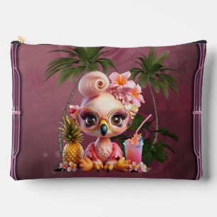 Pink Paradise, a sweet flamingo Accessory Pouch