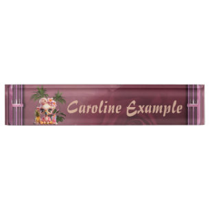 Pink Paradise, a sweet flamingo Nameplate