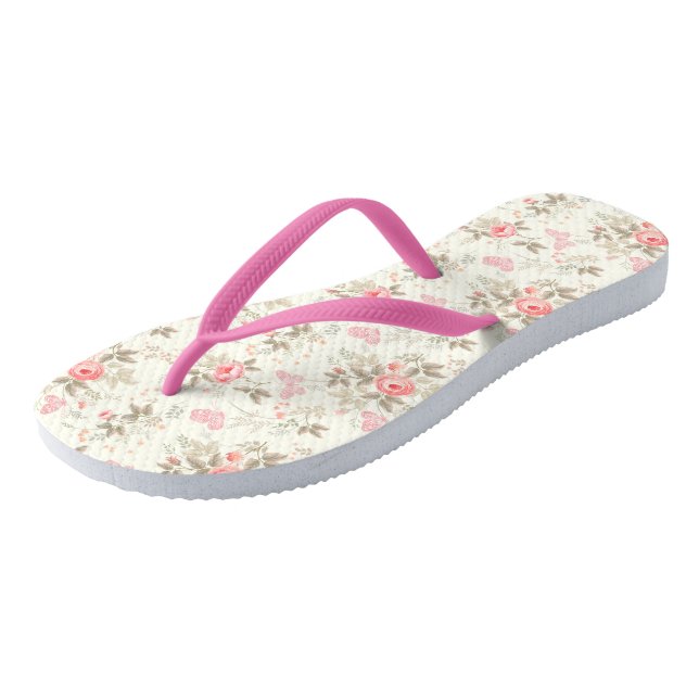 Pink Paradise Flip Flops (Angled)