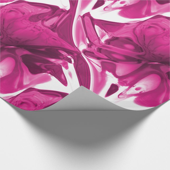 Pink Paradise Flowing Abstract Pattern Wrapping Paper (Corner)