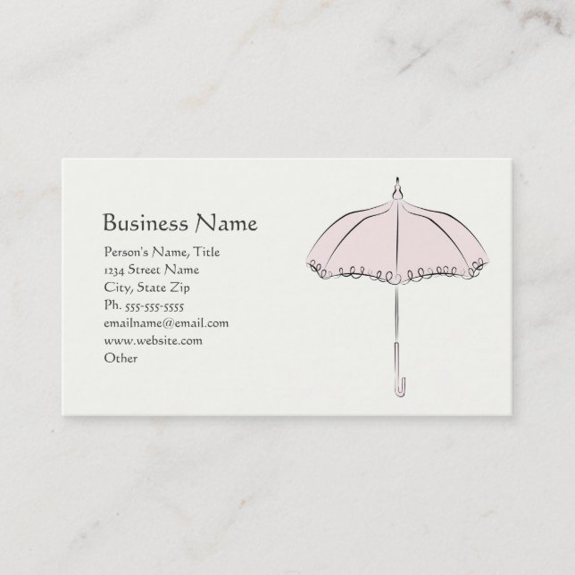 Pink Parasol Business Card (Front)
